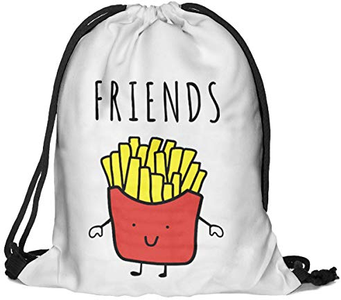 Beutel Beste Pommes frites Aufdruck Fullprint Tasche Gymsac Turnbeutel Jutebeutel Print Bag Fitness [010]