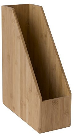 OSCO Bamboo Magazine Rack | Folder Storage | File Organiser | Desk & Shelf Filing | Document Holder | Office Paperwork | Brochure & Magazine Display | H32 x W10 x D25.5 cm |