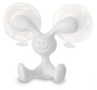 Koziol Bunny m. Sauger Wandhaken weiß, Kunststoff, 100% Kunststoff, Wandmontage, Dekorativ, verspielt, Wandhaken, Haken