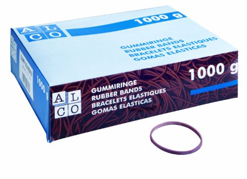 ALCO-Albert - Gummiringe Ø 85 mm, 1 kg rot | Vielseitige Gummibänder zum Bündeln von Briefen, Akten, Karten und Unterlagen