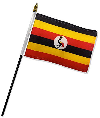 Qualität Standard Flaggen One Dutzend Uganda Stick Flagge, 4 von 15,2 cm
