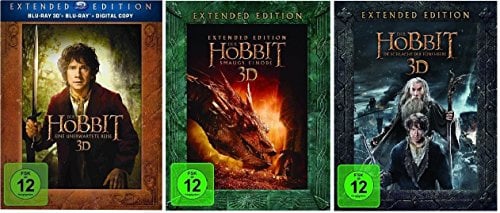 3D Blu-ray Set (+2D) * Der Hobbit Trilogie Teil 1+2+3 je Extended Edition * (Eine unerwartete Reise+Smaugs Einöde+Die Schlacht der fünf Heere)