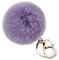 NOVAGO Porte Clé Pompon en Vrai Poil Lapin, Doux au Toucher Garanti - Violet Clair