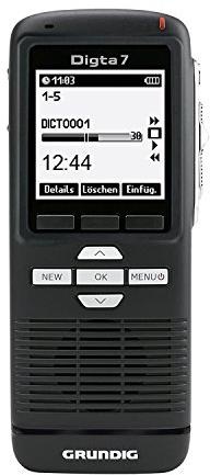 Grundig Digitales Diktiergerät Digta 7 (PDM7020-12), Handdiktiergerät inklusive Diktiersoftware, 160 x 160 pixels