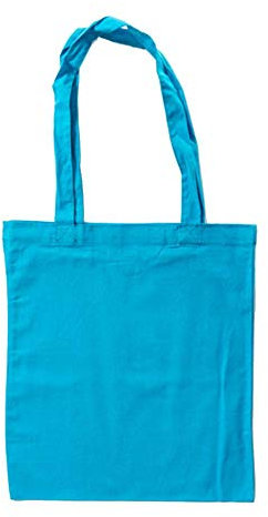 Stoffbeutel aus Baumwolle mit langen Henkeln ca. 38 x 42 cm,Hellblau