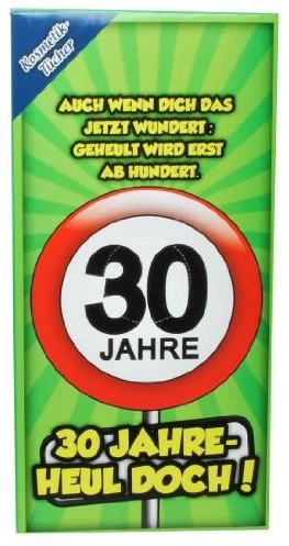 30 JAHRE HEUL DOCH - 30.Geburtstag 1 Packung Kosmetiktücher in Geschenkbox 22 x 11cm 80 Stück