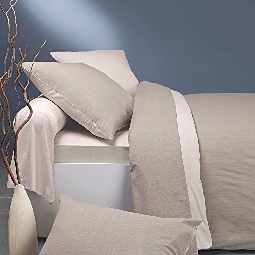 ORIGIN Écorce Housse de Couette, Bambou, Lin/Crème, 260 x 240 cm