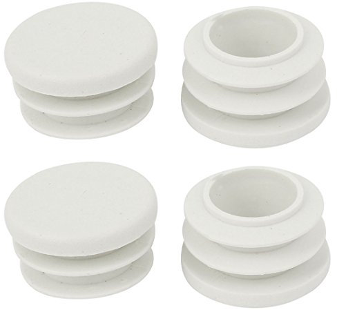 sourcingmap 19mm Dia White Plastic Blanking End Cap Tubing Pipe Inserts Bung 4 Pcs