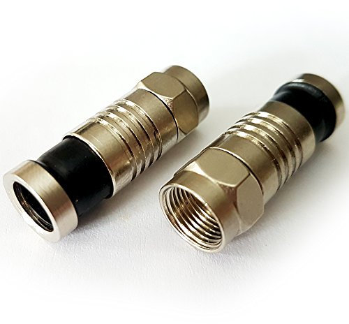 2x RG59 F-Connector Compression Crimp Male Plug–Outdoor Satellite Cable SKY Coax