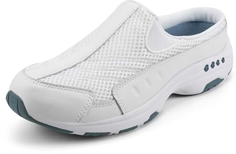 Easy Spirit Traveltime Women's Slip On, 8.5 B(M) US, White-Light Blue