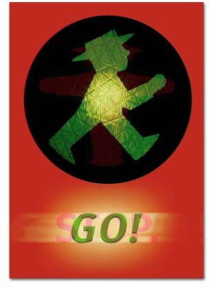 AMPELMANN Postkarte mit Wechselbild - Zappelphilipp Stop-Go Wechselbild Geher/Steher 4-farbig