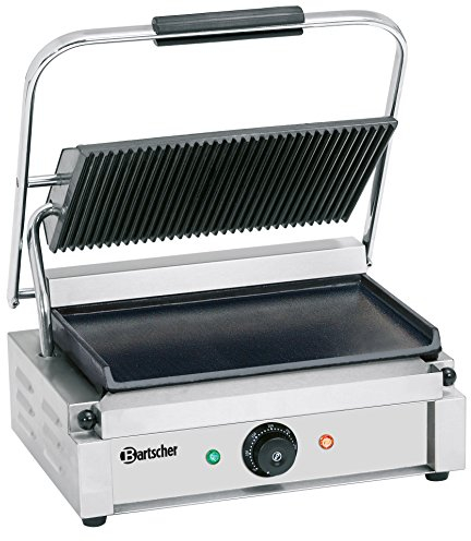 Bartscher Elektro-Kontaktgrill 2,2 kW Grillplatten oben gerillt, unten glatt Gastronomiebedarf