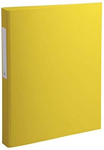 Exacompta 54386E Ringbuch 2 Ringe Füllhöhe 25mm, Rücken 40mm, aufgeklebtes Rückenschild, für DIN A4 Kunststoffbezug aussen und innen, gelb