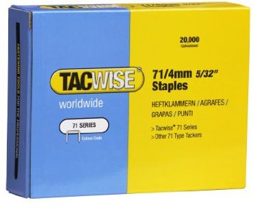 TACWISE 0365 Typ 71/4mm verzinkte Heftklammern, 20.000 Stück
