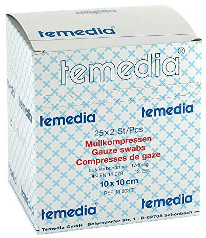 MULLKOMPRESSEN 10x10 cm steril 12fach 17fädig 50 St