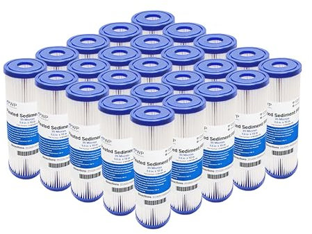 Confezione da 25 cartucce filtranti PWP 20 micron 10 x 2,5 in poliestere pieghettato