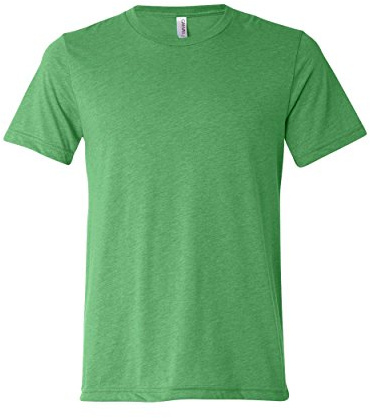 Canvas Mens Triblend Crew Neck Plain Short Sleeve T-Shirt (L) (Green Triblend)
