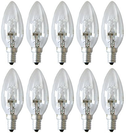 NCC-Licht 10 x Kerze Eco Glühbirne 18W = 25W / 23W E14 Halogen Leuchtmittel Kerzen