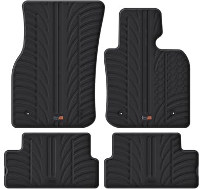 TRAVALL Rubber Car Mats (set of 4) compatible with Mini 3 Door Hatchback (2013-2018) Heavy Duty Floor Mats Moulded Premium Mats Easy Clean Black with Clips - Anti Slip All-Weather Protection