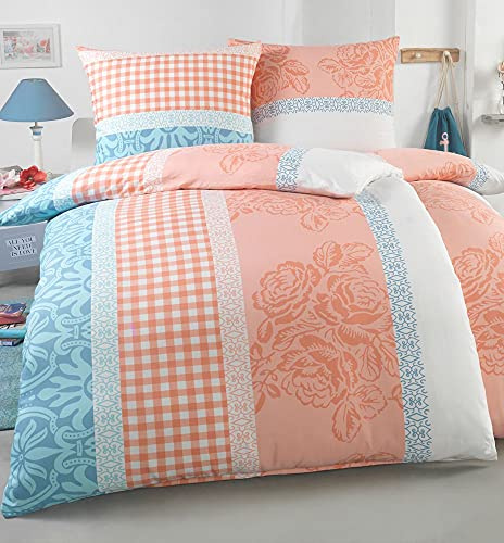 DreamHome 4 teilige Bettwäsche Mikrofaser AllSeason Bettbezug für Bettdecke, Steppdecken 135x200 und Kissen 80x80 Große Auswahl an Farben, Kissenbezug, Design - Motiv:Design 7