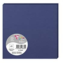 Clairefontaine 1868C - Pacco da 25 Cartoncini - Formato Quadrato 13,5x13,5cm - 210g/m² - Colore blu notte - Biglietti di invito e Corrispondenza - Gamma Pollen - Carta Premium Liscia