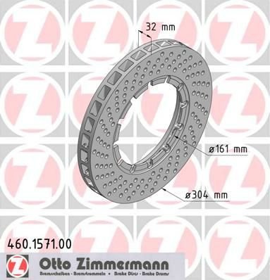 ZIMMERMANN 460.1571.00 Bremsscheibe, vorne rechts, perforiert