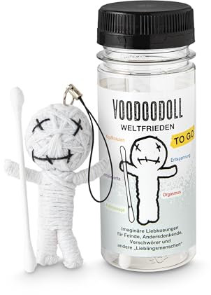 Scherzboutique Voodoo Doll in Dose Weltfrieden lustige Mini-Voodoo-Puppe to go Frieden Voodoo-doll | imaginäre Liebkosungen für alle, die es dringend nötig haben
