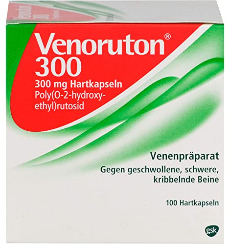 Venoruton 300 – Venenpräparat gegen geschwollene, schwere, kribbelnde Beine – 1 x 100 Hartkapseln