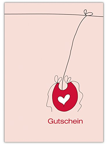10x Moderner Baby Gutschein zur Geburt/ Taufe mit Lätzchen, rosa • zauberhafte Willkommens Grusskarte, Geschenk-karte zum Mutterschutz, Babykarte für Mitarbeiter, Familie, Freunde & Kollegen