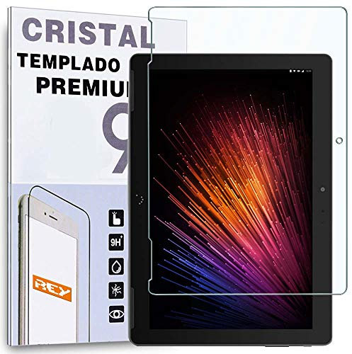 REY Protector de Pantalla para BQ AQUARIS M10, Cristal Vidrio Templado Premium