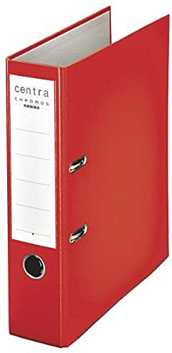 Leitz Centra 230136 Standard-Ordner (grauappe RC, mit PP-Folie kaschiert, A4, 8 cm Rückenbreite, Chromos) rot