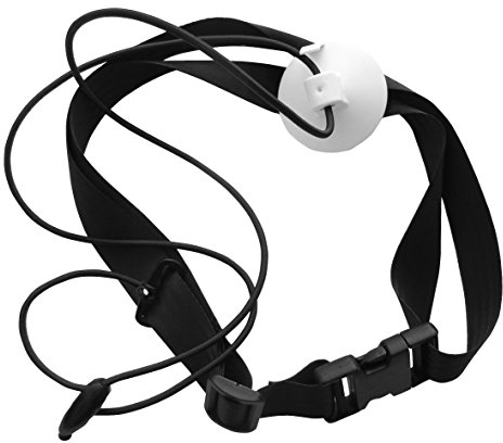 Sport-Thieme Schwimmtrainer | Innovatives Aqua-Zugband mit starkem Vakuum-Sauger, Abziehlasche, Beckengurt, | Mobil, Bequem, Sicher | Schwarz-Weiß | Markenqualität