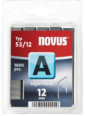 Novus Feindrahtklammern 12 mm superhart, 1000 Tackerklammern vom Typ A53/12, Heftmittel aus Stahldraht