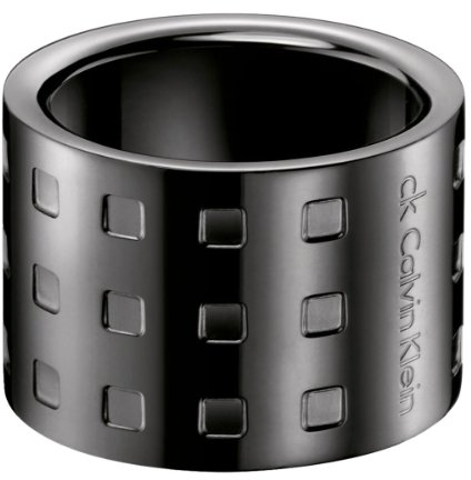 Calvin Klein Damen-Ring Grid PVD schwarz Gr. 8 KJ41AR010408