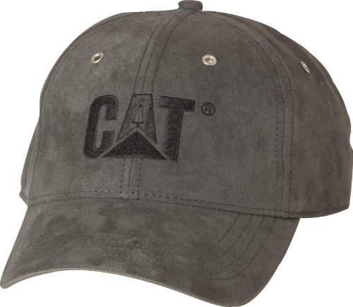 Caterpillar Herren Marken-Microsuede Hüte mit gestickter Vorderseite, gebogenem Schirm mit Kontrast und Riemenverschluss hinten Baseballkappe, Grau (Graphite//Nature's Delight), Einheitsgröße