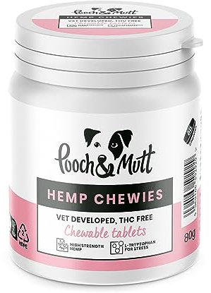 Pooch & Mutt - Calming Treats, Supplement for Anxious or Excitable Dogs, 60 Chewies (80g)