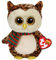 Ty 36998 - Wise - Eule mit Schal und Glitzeraugen, Beanie Boo's, X-Mas limitiert, Large 24 cm, braun
