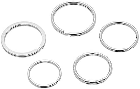Wedo 26230015 Schlüsselringe Metallringe Sortiment in verschiedenen Größen sortiert, 15 Stück, silber