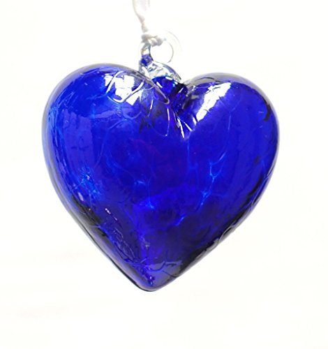 Milford Collection Glass Friendship Heart Small - Blue