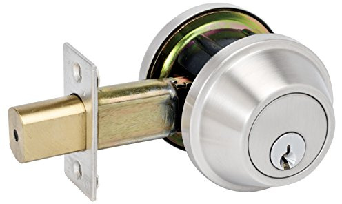 Master Lock DSCHSD32D Heavy Duty Single Cylinder, Grade 2 Commercial Deadbolt with Bump Stop, Brushed Chrome Finish
