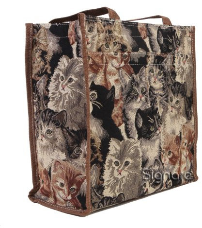 Signare Tapisserie Einkaufstasche, Shopper, Tragetasche, Shopper Damen Groß, Umhängetasche Damen mit Katzendesigns (Katze)