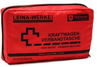 Leina-Werke 11000 KFZ-Verbandtasche Compact ohne Klett, Rot/Schwarz