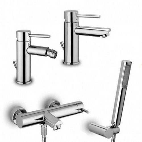 Paffoni Stick miscelatore lavabo c/scarico + bidet c/scarico + vasca