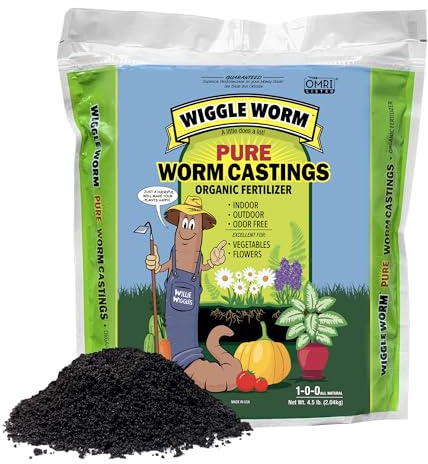 Wiggle Worm 100% Pure Organic Worm Casting Fertilizer, 4.5lb