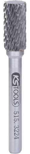 KS Tools 515.3224 HM Zylinder-Frässtift Form A ohne Stirnverzahnung, 10mm