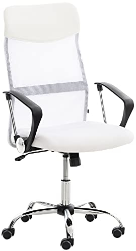 CLP Bürostuhl Washington I Ergonomischer Drehstuhl I Höhenverstellbar Mit Wippmechanik, Farbe:weiß