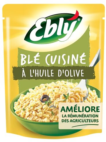 EBLY Blé Micro-ondable Nature à l'Huile d'Olive 2mn 220g