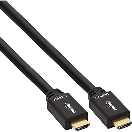 InLine 17030P HDMI Kabel, HDMI-High Speed mit Ethernet, Stecker / Stecker, aktiv, schwarz / gold, 30m