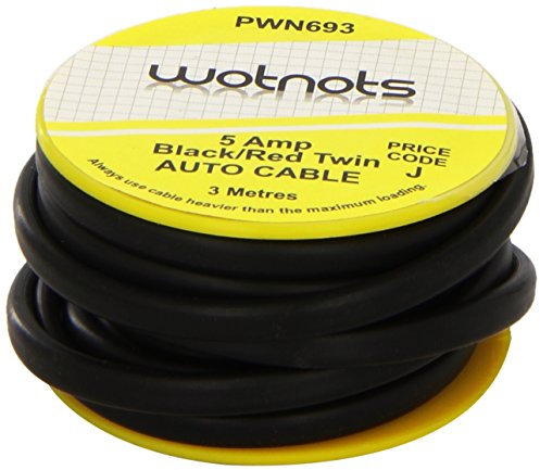 Pearl PWN693 5A 3m Wiring Cable - Black/ Red