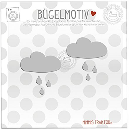 Bügelbild 2 Stk. Reflektor Wolken 5 cm SILBER Aufbügler Applikationen Bügelsticker für Stoffe Textilien Kinder zum Aufbügeln Flicken